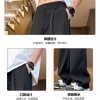 New pure black skinny skinny trousers for men in the spring of 2025. Large-sized, versatile, slightly flared, high-end casual pants Application Scenario